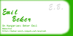 emil beker business card